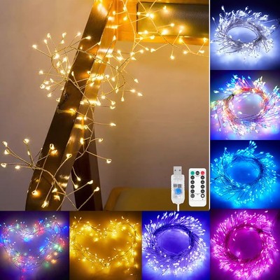 100/200 LED Böller Lichterkette USB Kupferdraht Lichterkette XMAS Party UK