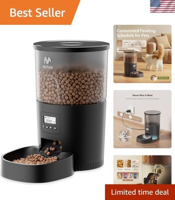 Automatic Cat Feeders, 3L Timed Cat Dry Food Dispenser, Dual Power Supply, Pr...