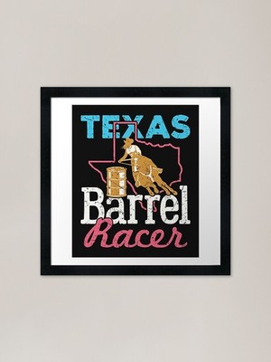 Texas Barrel Racer gerahmter Kunstdruck gerahmtes Wandbild Poster Leinwanddruck Bild