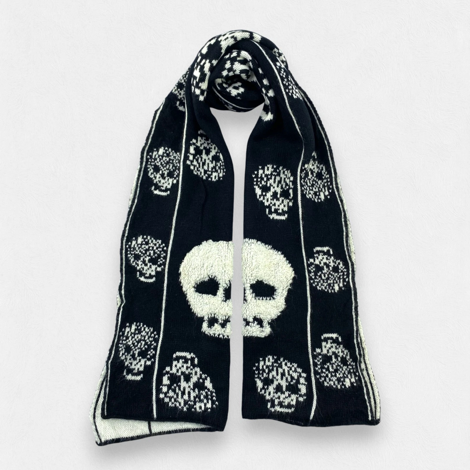 Vintage Skull Scarf Muffler Wrap Scarf Wool Unisex Scarves