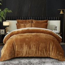 Luxury Velvet Comforter Set Size - 5pcs Ultra Soft Breathable King Camel Gold