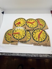 Lot Of 10 Judy Instructo wooden Mini-Clocks Teaching Learning Clock Telling Time