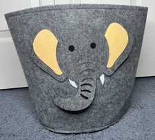 CUTE Children's Clothing Hamper Waste Toy Basket Felt Elephant Face Trunk Ears