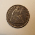 1872 *P* SILVER SEATED LIBERTY  HALF DIME   **    ** FREE SHIPPING C1430