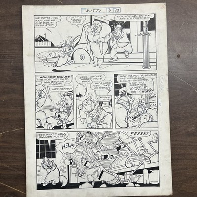 Original Comic Book Art NUTTY #4 Pg #13 Freddy Fixit Harvey Comics 1946 Jason