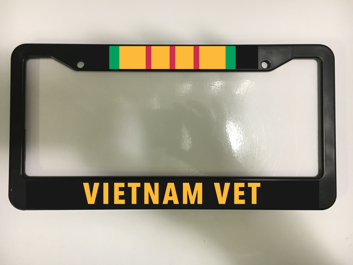 Black License Plate Frame - "United States Vietnam Vet Army USA Retired" - NEW 13 thumbnail image