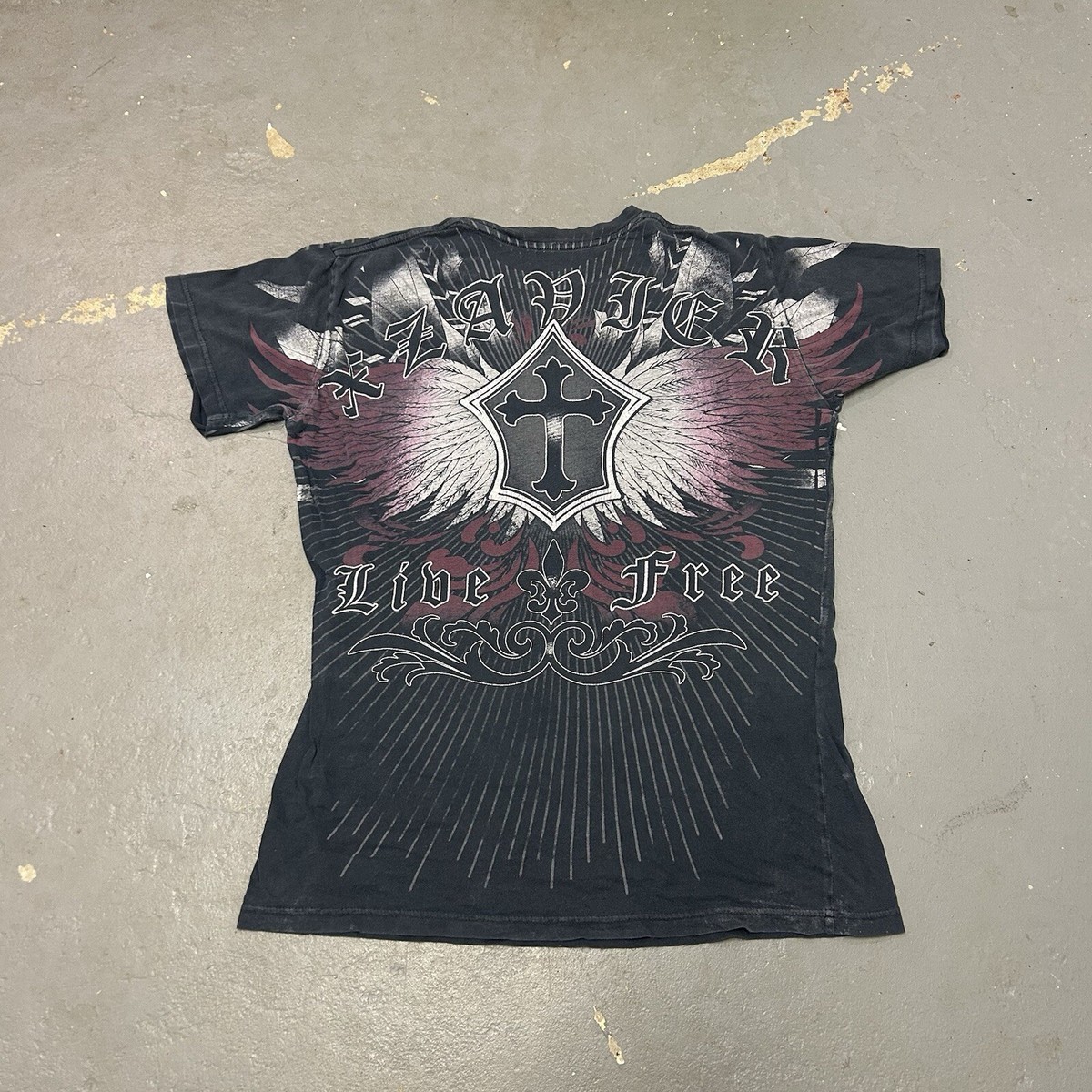 Vintage Xavier Affliction Style Y2K Grunge Shirt | eBay