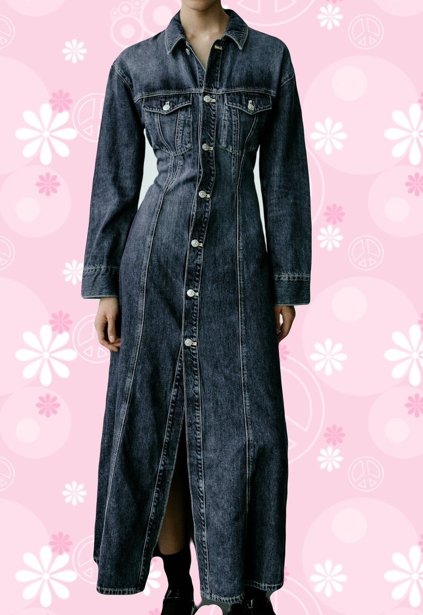 NWT ZARA LONG TRF DENIM DRESS WITH LONSLEEVES | eBay NWT ZARA LONG TRF DENIM DRESS WITH LONSLEEVES | eBay