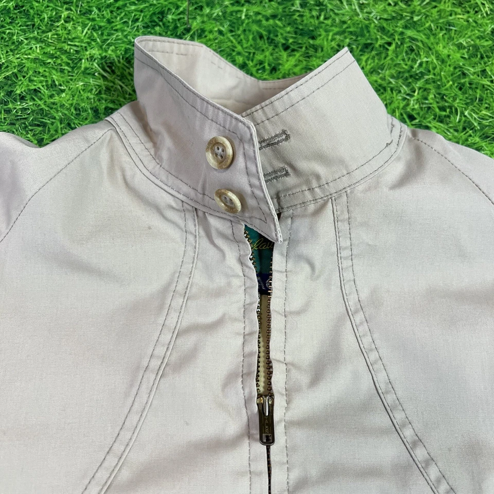 Jaqueta de golfe masculina vintage Jack Nicklaus Gleneagles anos 70 bege com zíper completo Talon 42L - Imagem 3 de 4