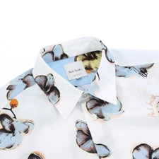 NWT Paul Smith  Shirt  in White/Multi Floral Made in Italy  Sz. L MSRP $425
