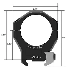 Arken Optics 34mm HALO Titanium Scope Rings - Medium Height - 1.26"