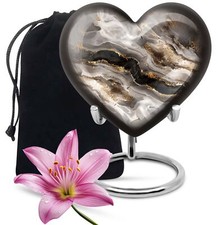 Swirl Theme Cremation Urn - Heart Shaped Keepsake Urn