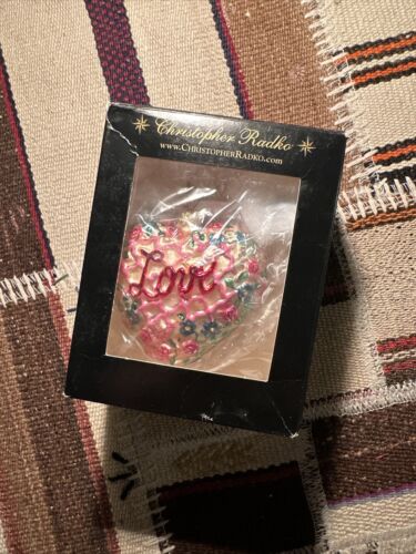 Christopher Radko Ornament Tweet Love Heart with Birds NEW IN BOX - Picture 1 of 7