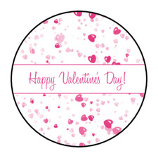 30 HAPPY VALENTINE'S DAY HEARTS ENVELOPE SEALS STICKERS LABELS TAGS 1.5" ROUND