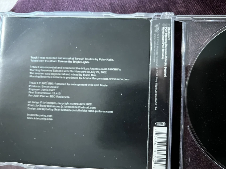 Interpol Obstacle 1 CD MINT RARE Lots Non Stock Pictures Lots Other Interpol - Image 4 of 4