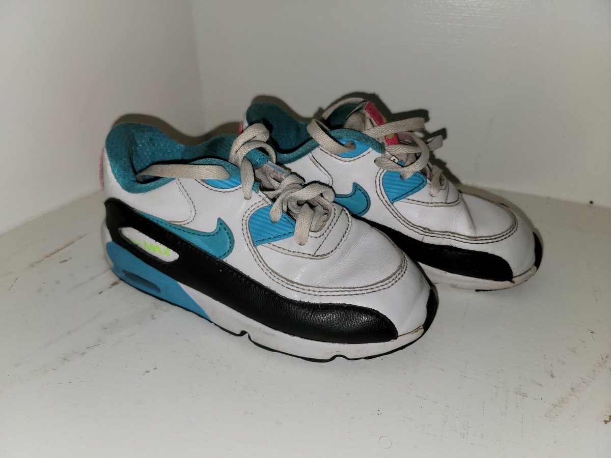 Air Max 90 Leather TD White Gamma Blue Nike 833379 104 Toddler