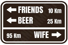 Beer Friends Wife Directions Funny Sign 8" x 12" Aluminum Metal Sign