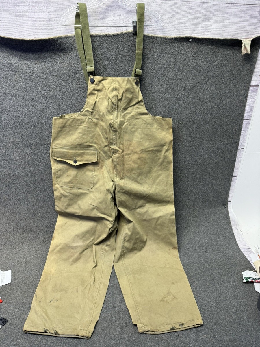 US WW2 Army Tanker Bibs Sz L 1944 Worn Rare WWII Pants Trousers