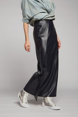 Nanushka Neve Faux Leather Long Skirt Black Women s S New $525