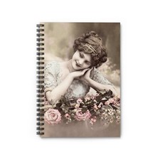 Edwardian Lady With Roses Vintage Image Spiral Notebook - for Creative Minds