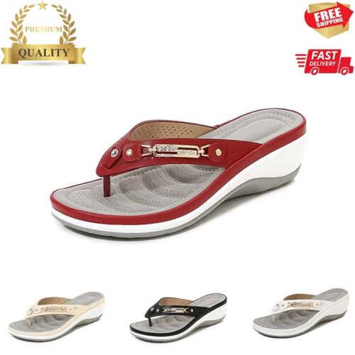 Summer Women Flip Flops Thong Sandals Arch Support Cushion Slippers Soft Shoes - Afbeelding 1 van 47