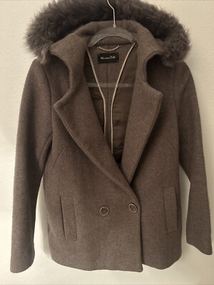 Massimo Dutti Wool Coat Jacket, Size Small/36