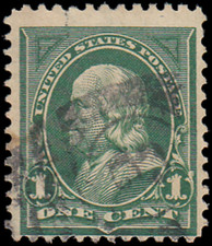 US Stamp #279 - 1898 1¢ Benjamin Franklin, G/VG, NH, Used