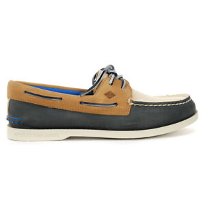 Sperry Top-Sider Women's A/O Plush Tri Tone Navy/Tan Boat Shoes STS83465 NEW!