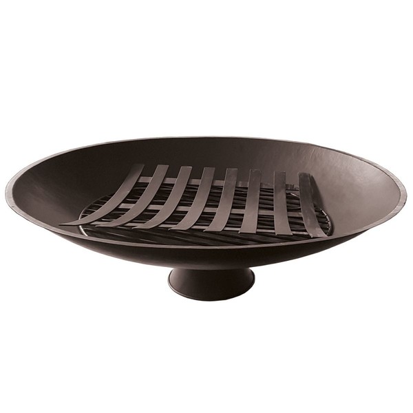 Feuerschale Mit Holzlege Metall Ø50Cm Schwarz Feuerkorb Grill Feuerstelle Feuer-image