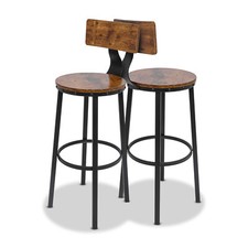 Shelby - Set di 2 sgabelli alti, sgabelli da bar con schienale stile industriale