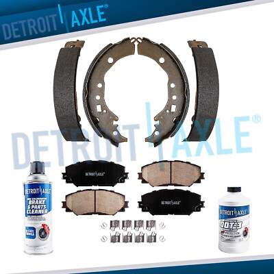 Front Ceramic Brake Pads Rear Brake Shoes for 2009-2019 Scion xD Toyota Corolla