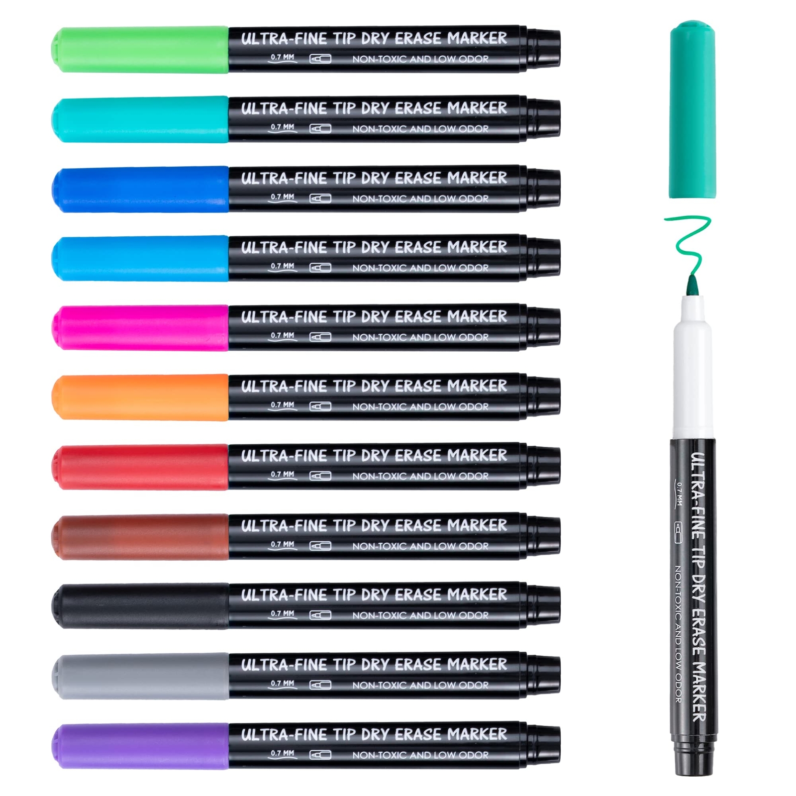 Dry Erase Markers Ultra Fine Tip, 0.7mm, Low Odor, Extra Fine Point Dry Erase...