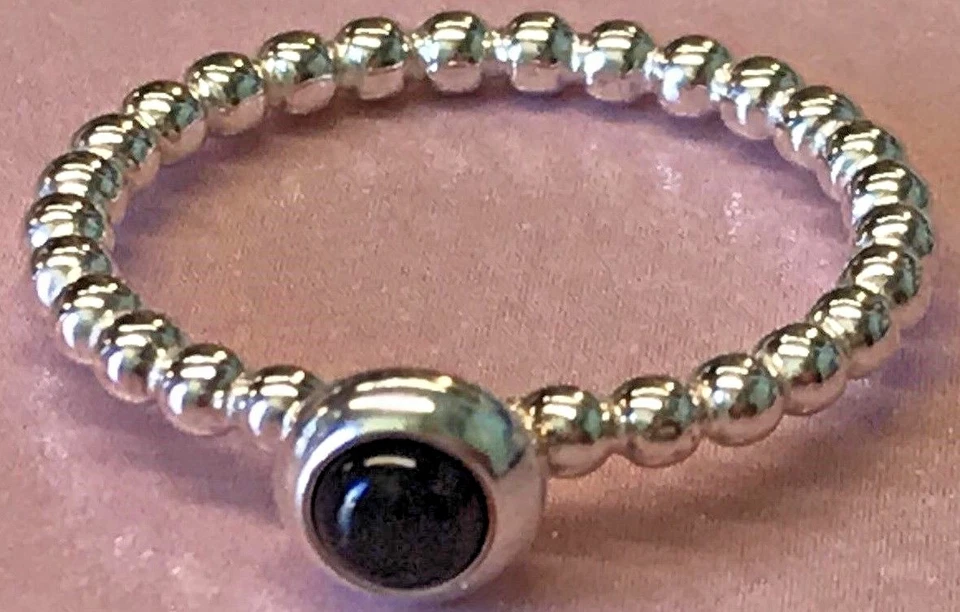 PANDORA | ANILLO CABUJÓN DE ÓNIX NEGRO MI DESEO ✪NUEVO✪ 190610O AUTÉNTICO RARO GIRO Foto 2 de 4