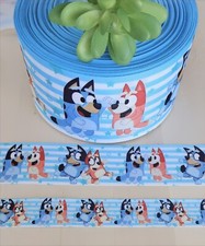 7/8, 1.5 3" 1 YD Blue Dog Grosgrain Ribbon TV Character Ribbon