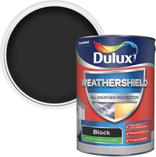 Image of Dulux Weathershield Smooth Masonry Paint - Black - 5L