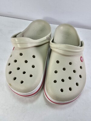 CROCS Stucco / Melon Tan Crocband Clog Slip On Clogs size Mens US 12 new rare CROCS Stucco / Melon Tan Crocband Clog Slip On Rubber Clogs  main image 3