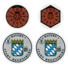 Regensburg Germany License Plate Complete Sticker Set
