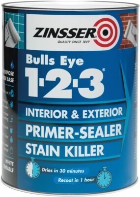 2,5lt Zinsser 123 Bulls Eye Wasserbasis schnelltrocknend Grundierung Versiegelung Lack