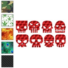 Set of Eight Skulls, Vinyl Decal Sticker, 40 Patterns  3 Sizes, 6425