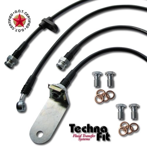 Stainless Steel Braided Brake Line FRONT REAR TechnaFit For 0611 Civic EX Si eBay