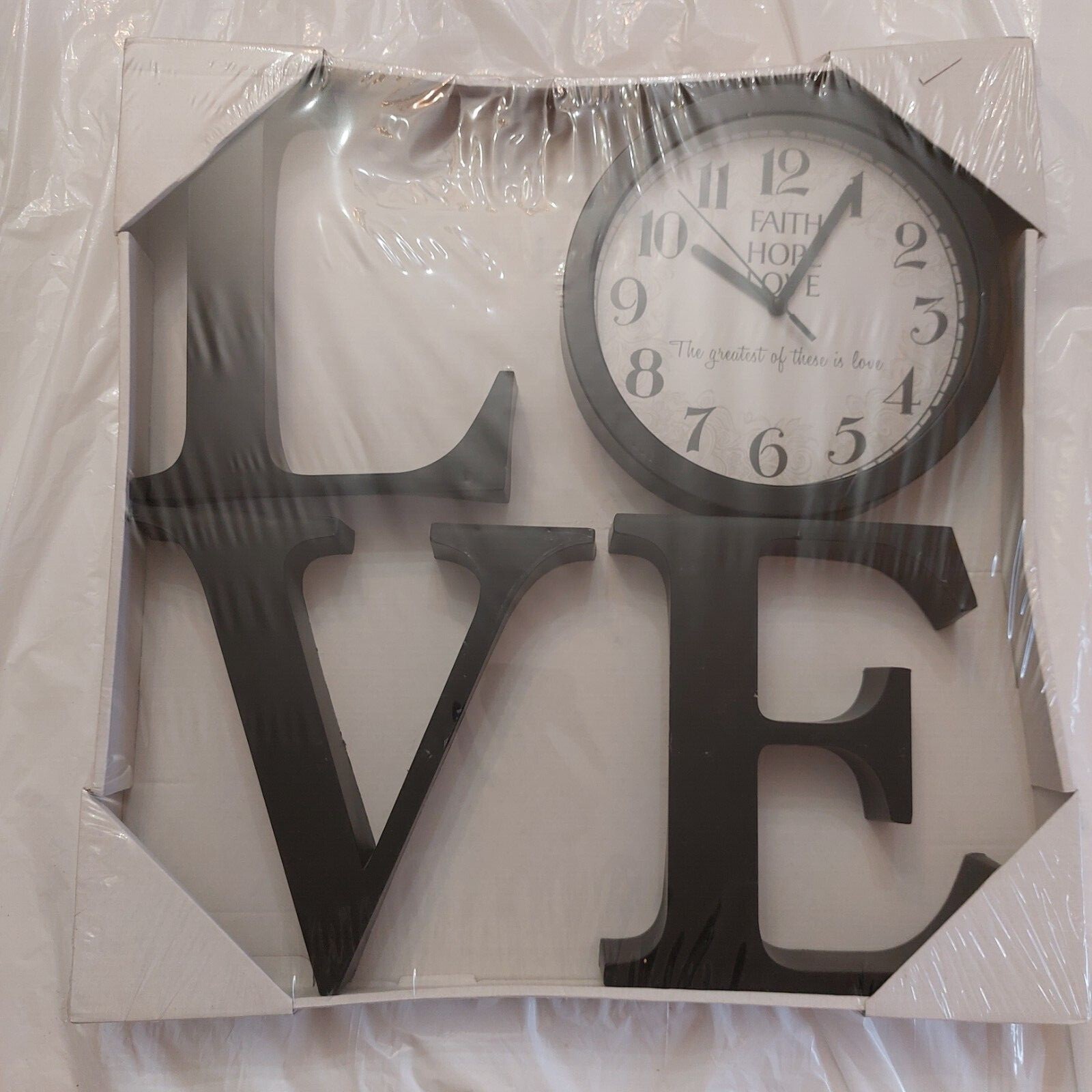 Wall Clock with Black love letters-image