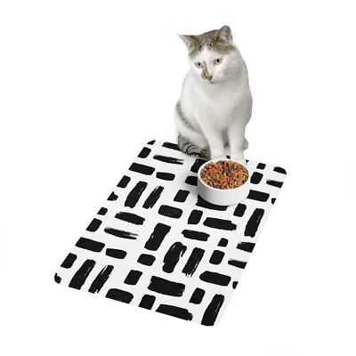 Stylish Pet Food Mat - 12x18, Modern Dog Bowl Mat, Cat Food Tray, Kitchen Decor,
