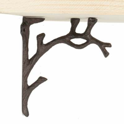 Cast Iron Tree Branch Shelf Wall Brace Rustic Wood Brackets 7'' Nature Corbel NEW
