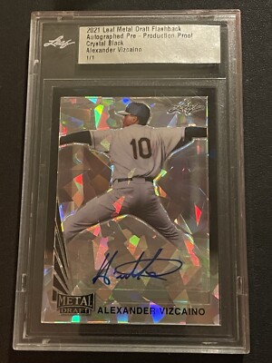 2021 Leaf Metal Draft Flashback Alexander Vizcaino Crystal Black 1/1 Proof