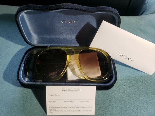 Gucci 0152 Green Brown Oversized Mask 
