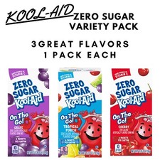Kool-Aid Zero Sugar Variety Pack - Grape, Tropical Punch,  Cherry- 18 Packets