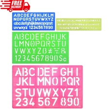 Alphabet Stencils Set of 4 – Plastic Letter & Number Ruler for Craft & Learning