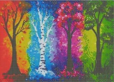 Diamond Painting Kit Colorful Trees Landscape Decor 20x30cm FD245 DIY Art