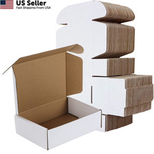 RLAVBL 7x5x2 Shipping Boxes Set of 50, White Small Corrugated 7x5x2,