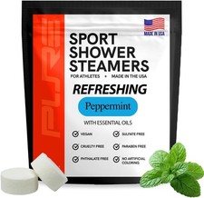 Sport Shower Steamers - Peppermint, Made in USA with Natural Refreshing Minty an